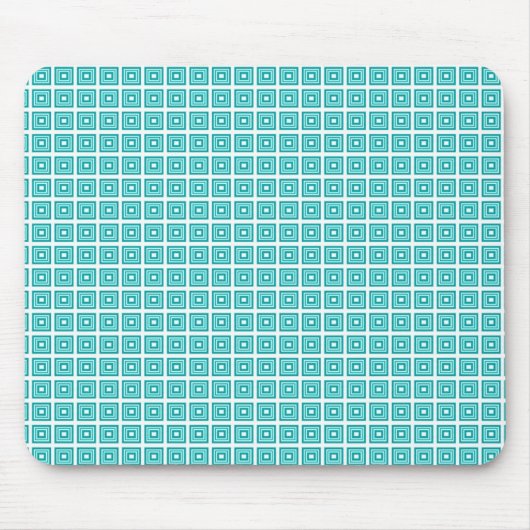 Retro Geometric Mousepad, Turquoise Muismat (Voorkant)