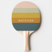 Retro Geometric Pastel Color Block Personalized Tafeltennisbatje (Voorkant)