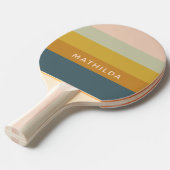 Retro Geometric Pastel Color Block Personalized Tafeltennisbatje (Voorkant Gekanteld)