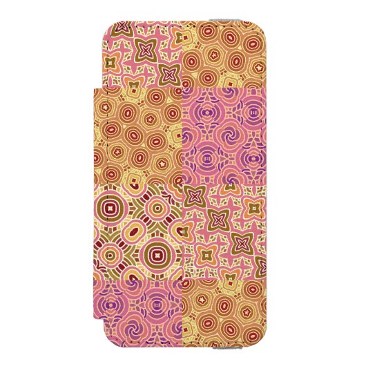 Retro Geometric Patchwork Incipio iPhone Portemonnee Hoesje (Voorkant Agenda)