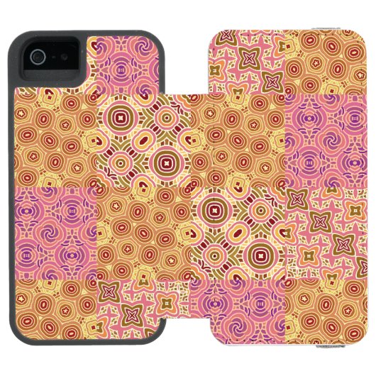 Retro Geometric Patchwork Incipio iPhone Portemonnee Hoesje (Agenda Open)