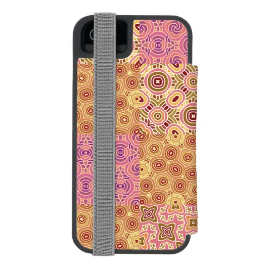 Retro Geometric Patchwork Incipio iPhone Portemonnee Hoesje (Agenda Achterkant)