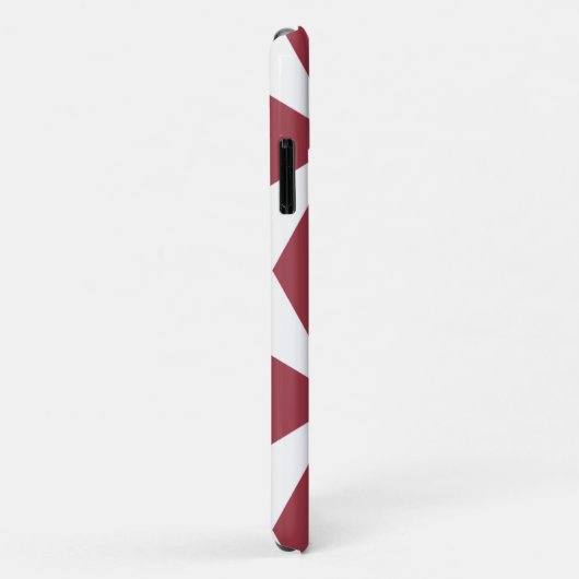 Retro Geometric Pattern Aangepaste naam Rood & Wit Case-Mate iPhone Case (Achterkant/rechts)