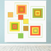 Retro Geometric Pattern Abstract Canvas Afdruk (Insitu (Houten vloer))
