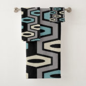 Retro Geometric Pattern Bad Handdoek (Insitu)