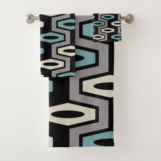 Retro Geometric Pattern Bad Handdoek (Insitu)