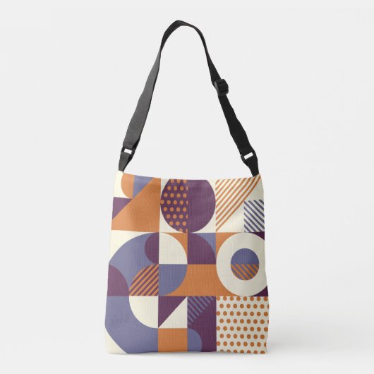 Retro Geometric Pattern Crossbody Tas (Achterkant)