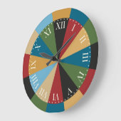 Retro Geometric Pattern Elegant Italiaanse kleuren Grote Klok (Hoek)