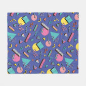 Retro Geometric Pattern Fleece Deken (Voorkant (Horizontaal))