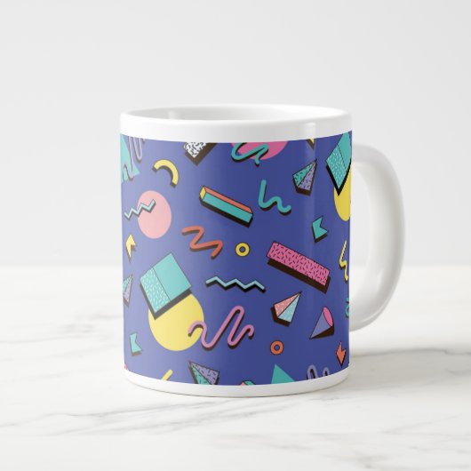 Retro Geometric Pattern Grote Koffiekop (Voorkant rechts)