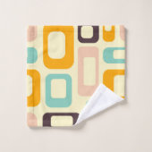 Retro geometric pattern in light beige background bad handdoek (Wasdoekje)