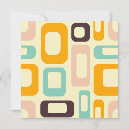 Retro geometric pattern in light beige background bedankkaart