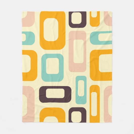 Retro geometric pattern in light beige background fleece deken (Voorkant)