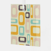 Retro geometric pattern in light beige background glas ornament (Voorkant links)