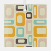 Retro geometric pattern in light beige background glas ornament (Voorkant)