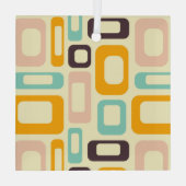 Retro geometric pattern in light beige background glas ornament (Achterkant)