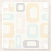 Retro geometric pattern in light beige background glazen onderzetter (Achterkant)