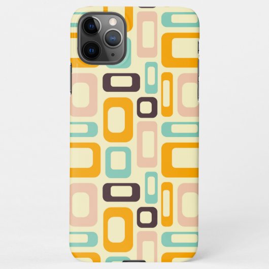 Retro geometric pattern in light beige background iPhone hoesje (Achterkant)