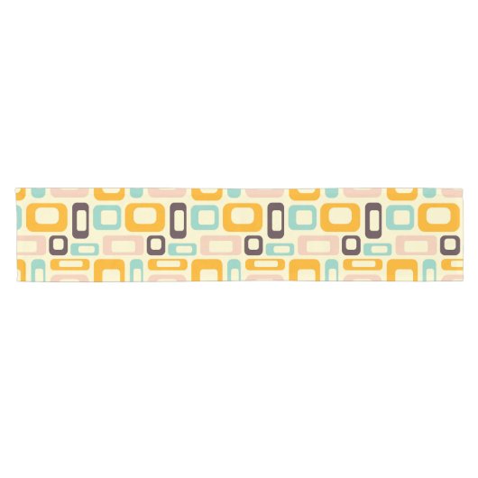 Retro geometric pattern in light beige background korte tafelloper (Horizontaal)