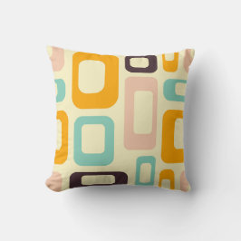 Retro geometric pattern in light beige background kussen