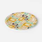 Retro geometric pattern in light beige background papieren bordje (Gekanteld)