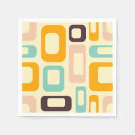 Retro geometric pattern in light beige background servet