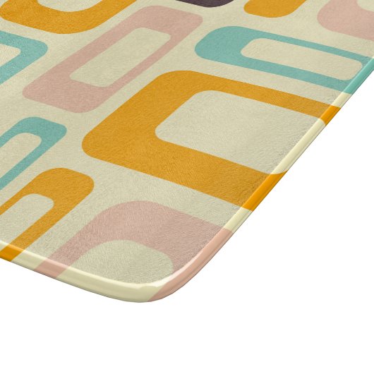 Retro geometric pattern in light beige background snijplank (Hoek)