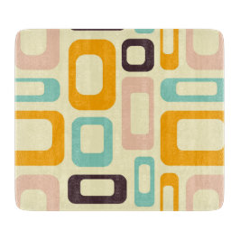 Retro geometric pattern in light beige background snijplank