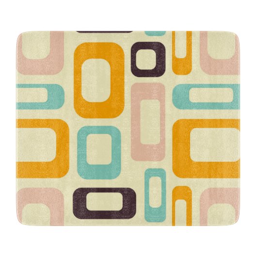 Retro geometric pattern in light beige background snijplank (Voorkant)