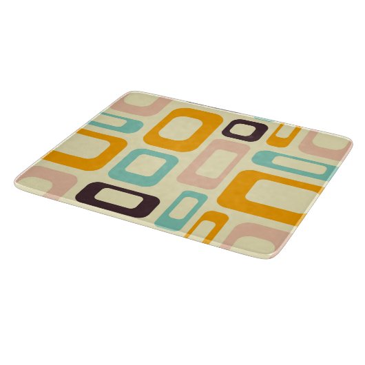 Retro geometric pattern in light beige background snijplank (Hoek)