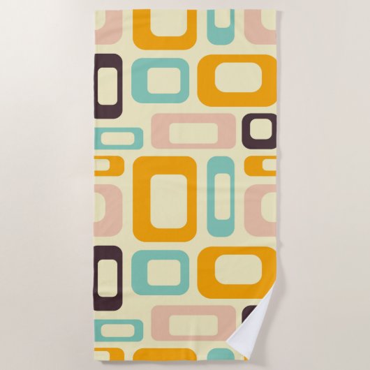 Retro geometric pattern in light beige background strandlaken (Voorkant)