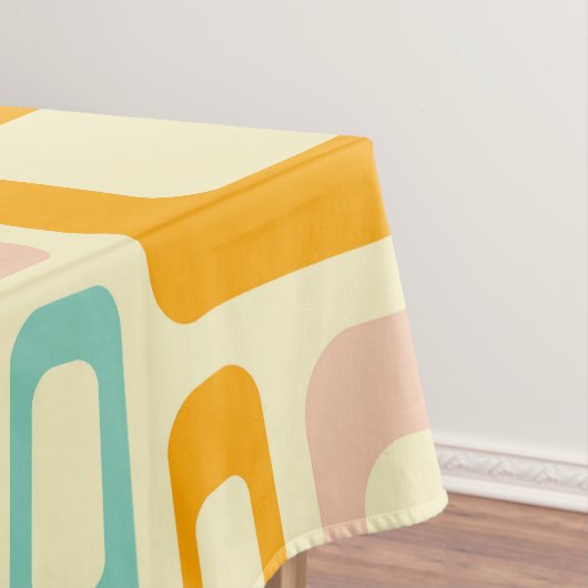 Retro geometric pattern in light beige background tafelkleed (Voorbeeld)