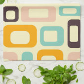 Retro geometric pattern in light beige background theedoek (Gevouwen)