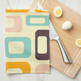 Retro geometric pattern in light beige background theedoek