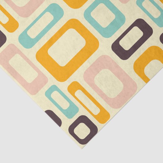 Retro geometric pattern in light beige background tissuepapier (Detail)