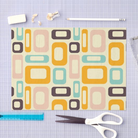 Retro geometric pattern in light beige background tissuepapier (Craft)