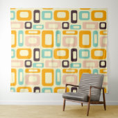 Retro geometric pattern in light beige background wandkleed (In Situ (horizontaal))