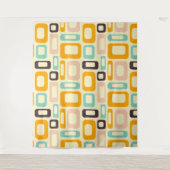 Retro geometric pattern in light beige background wandkleed (Voorkant)