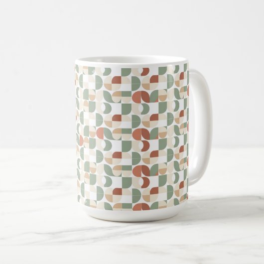 Retro Geometric Pattern Koffiemok (Voorkant rechts)