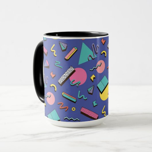 Retro Geometric Pattern Mok (Voorkant links)