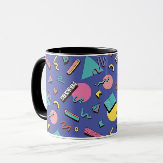 Retro Geometric Pattern Mok (Voorkant links)
