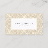 Retro Geometric Pattern Professional Beige White Visitekaartje (Voorkant)