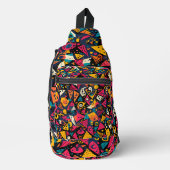 Retro Geometric Pattern Sling Bag (Voorkant)
