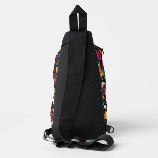 Retro Geometric Pattern Sling Bag (Achterkant)