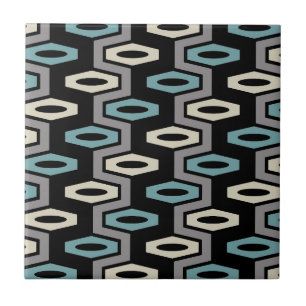 Retro Geometric Pattern Tegeltje
