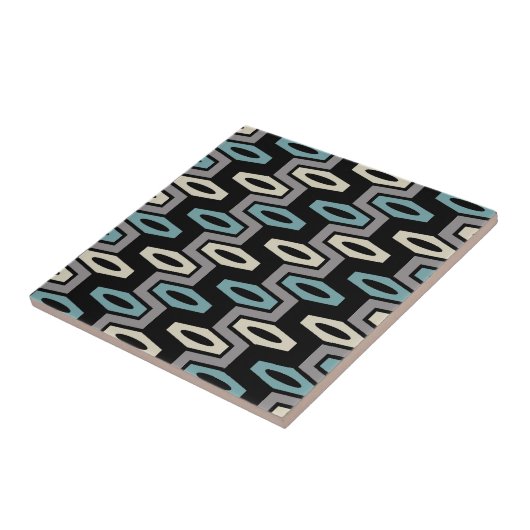 Retro Geometric Pattern Tegeltje (Zijkant)