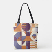 Retro Geometric Pattern Tote Bag (Achterkant)
