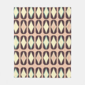 Retro geometric pattern with brown, yellow, blue fleece deken (Voorkant)