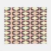 Retro geometric pattern with brown, yellow, blue fleece deken (Voorkant (Horizontaal))