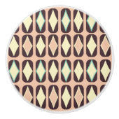 Retro geometric pattern with brown, yellow, blue keramische knop (Voorkant)